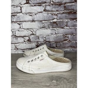 TAOS Ez Soul White Canvas Fabric Slip On Mule Sneakers Women’s Sz 9.5M US/40EU